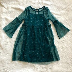 Target Art Class Hunter Green Dress w/ gold flecks